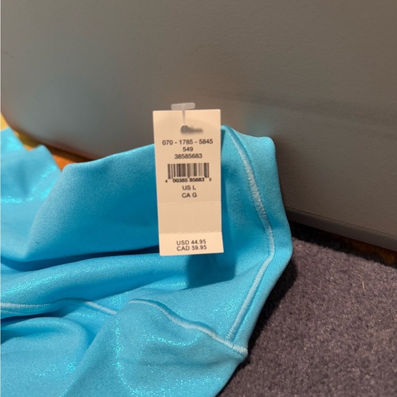 NWT Offline By Aerie Real Me Crop High Rise Yoga Pants Blue Shine - Size Large - Picture 3 of 5